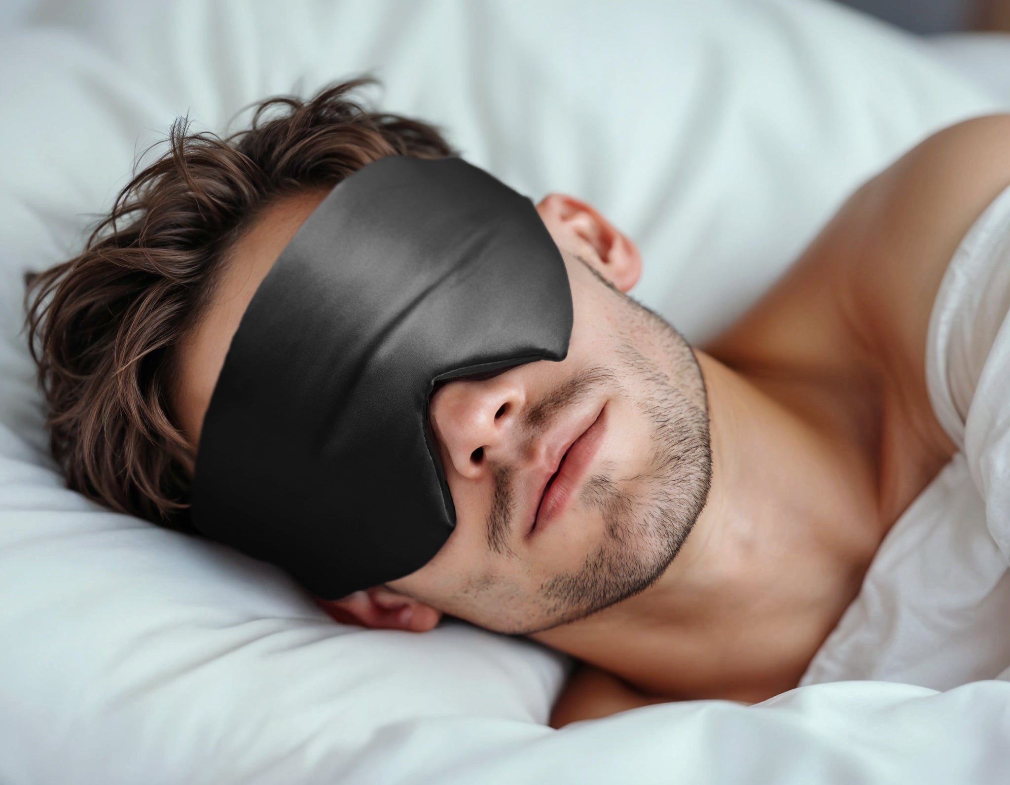 Zijden Deep Sleep Maskers Zwart- Set van 2