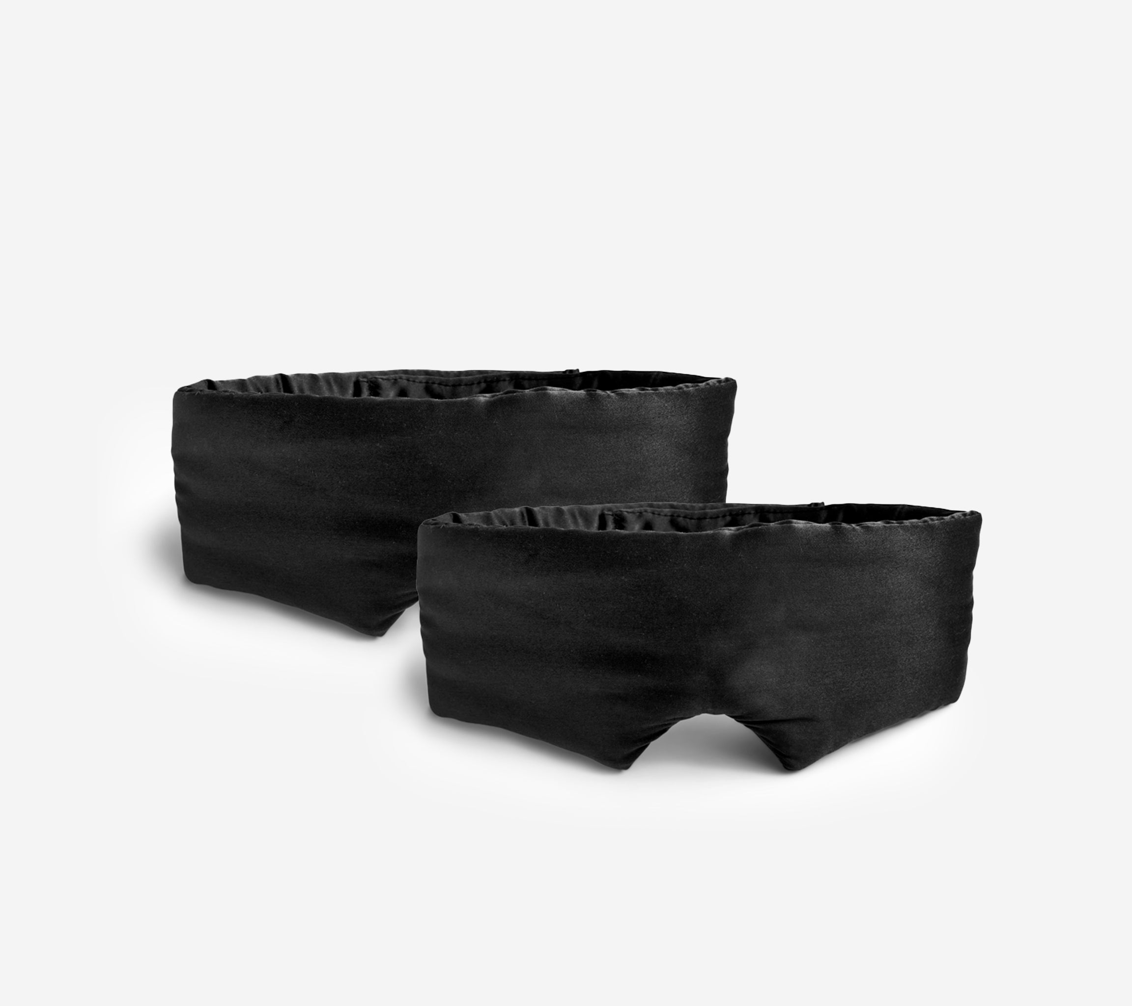 Zijden Deep Sleep Maskers Zwart- Set van 2