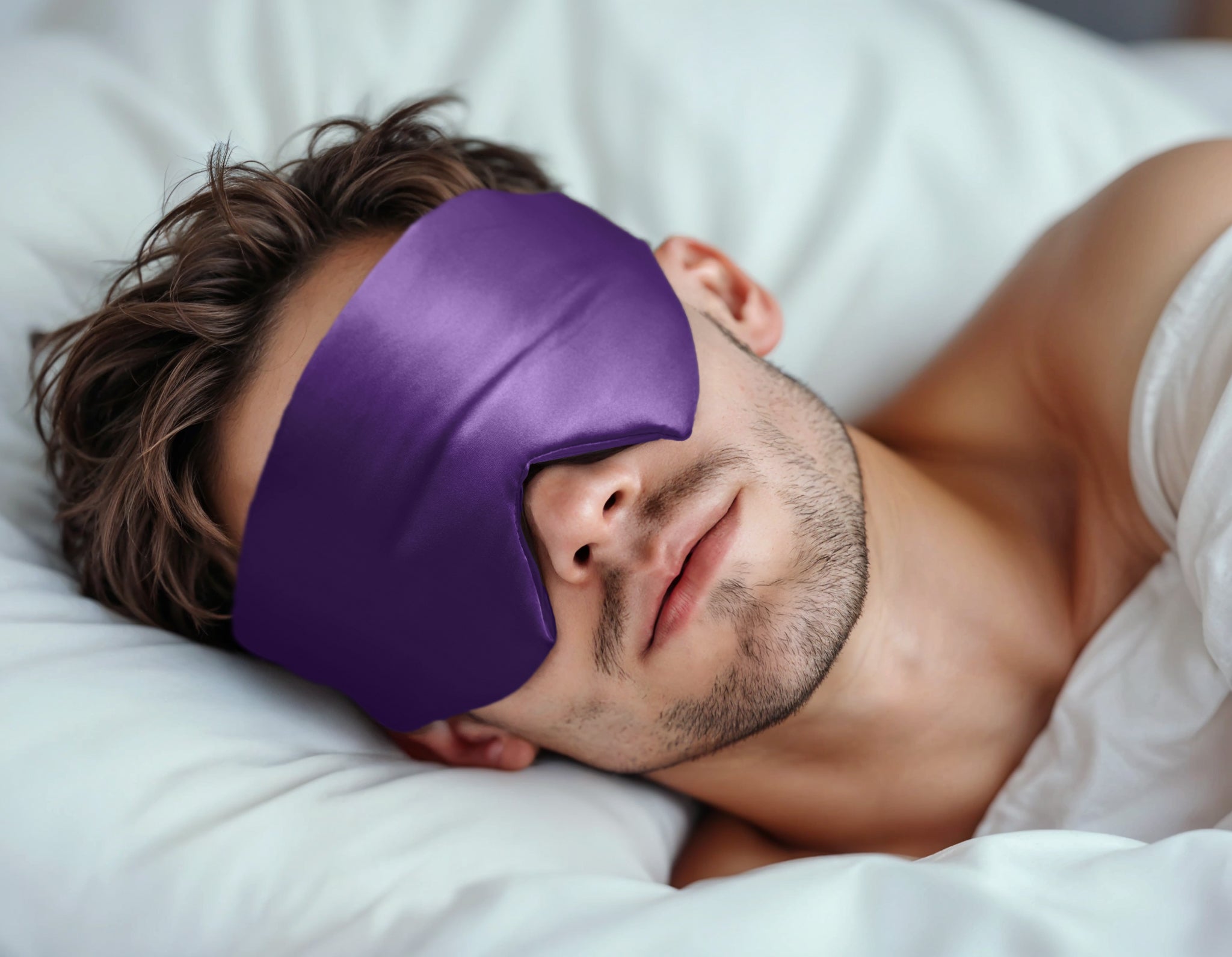 Zijden Deep Sleep Masker Purple