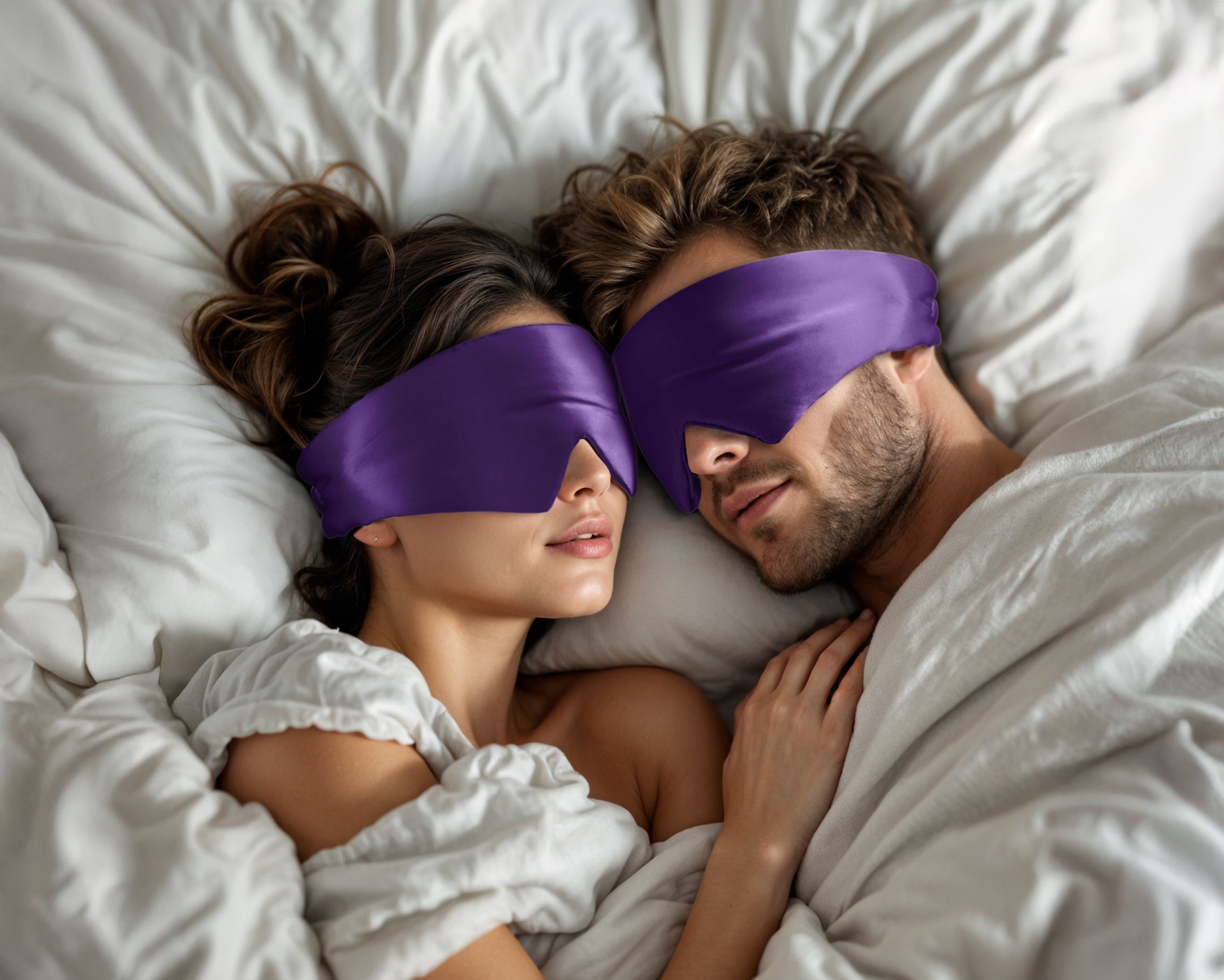 Zijden Deep Sleep Maskers Purple - Set van 2
